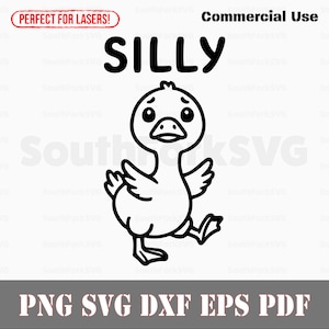 Cute Silly Goose svg png dxf eps pdf | plik do druku wycinanego laserowo, grafika wektorowa, clipart | natychmiastowe pobieranie, wykorzystanie komercyjne
