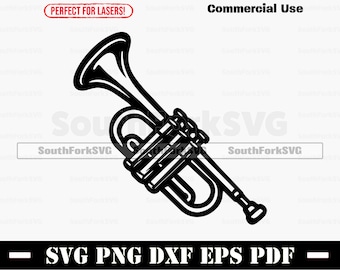 Trumpet svg png dxf pdf eps | Cut Print Laser Digital File | Instant Download Commercial Use