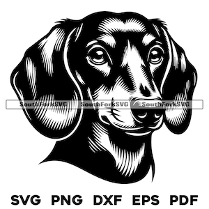 Dackel Weiner Hundekopf Design | svg png dxf eps pdf | Vektorgrafik Datei Laser Clip Art schneiden | sofortiger digitaler Download kommerzielle Nutzung