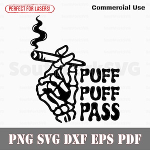 Skelett Hand Rauchen Gelenk Puff Pass svg png dxf pdf eps | Vektorgrafik Design Cut Print Dye sub Laser graviert digitale Datei Kommerzielle Nutzung