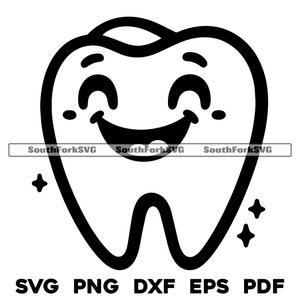 Fichiers de conception de dent de dessin animé | svg png dxf eps pdf | Fichiers vectoriels transparents, impression découpée, impression laser, gravure laser, utilisation commerciale