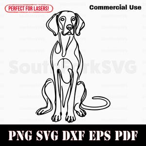 Vizsla Dog Minimal Line Art svg png dxf eps pdf | vector graphic cut file laser clip art | instant digital download commercial use
