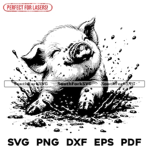 Knorretje in modder lasergraveren bestanden svg png dxf eps pdf vector grafisch ontwerp knippen print dye sub digitale bestanden commercieel gebruik