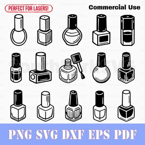 Eenvoudige nagellak SVG-bundel svg png dxf eps pdf | vectorafbeelding knippen afdrukken kleurstof sub laser graveren illustraties commercieel gebruik