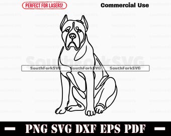 Cane Corso Dog Line Art | svg png dxf eps pdf | vector graphic cut laser clip art | instant digital download commercial use