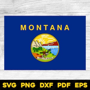 Montana State Flag svg png dxf eps pdf vector graphic design digital file U.S. 50 State Flags USA America United States Flags
