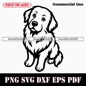 Grote Pyreneeën bedelen svg png dxf eps pdf | vectorafbeelding stencil gesneden bestand laser clip art print digitale download commercieel gebruik