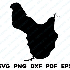 Hubbard Lake Michigan Mapa Forma Silueta svg png dxf pdf eps vector diseño gráfico corte grabado archivo láser imagen canotaje casa del lago
