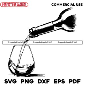 Plik do grawerowania laserowego Wino nalewane do szklanki svg png dxf eps pdf | przezroczysty projekt grafiki wektorowej cięcie drukowanie barwnik sub do użytku komercyjnego