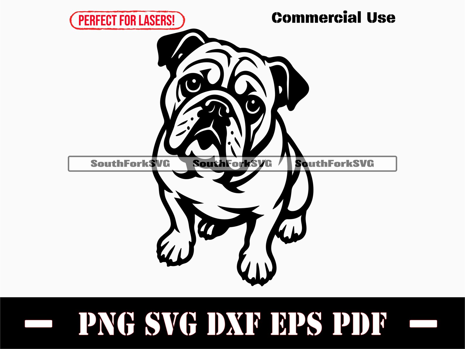 Bulldog Begging Svg Png Dxf Eps Pdf | Vector Graphic Stencil Cut File ...