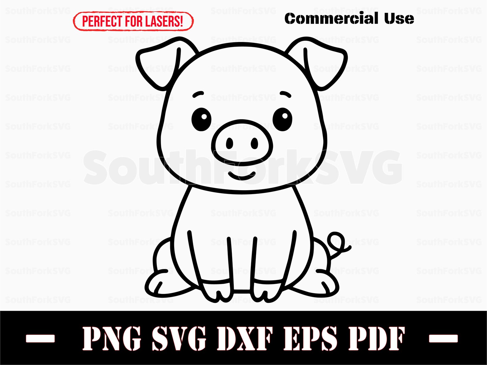 Cute Baby Pig Svg Png Dxf Eps Pdf Vector Graphic Design Cut Print Dye ...