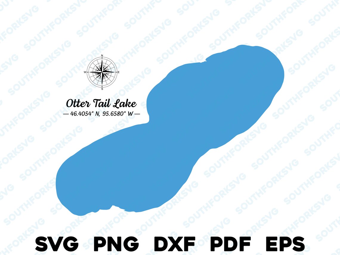 Otter Tail Lake Minnesota Map Shape Silhouette Outline Svg Png - Etsy