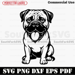 Mastiff big head svg png dxf eps pdf | vector graphic cut file laser clip art instant digital download commercial use