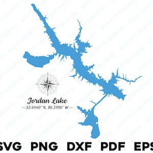 Jordan Lake Alabama Karte Form Silhouette svg png dxf pdf eps Vektorgrafik