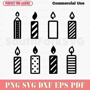 Eenvoudige kaarsenbundel svg png dxf eps pdf | vectorafbeelding knippen afdrukken kleurstof sub laser graveren illustraties commercieel gebruik
