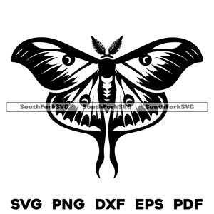 Luna Moth 1 | svg png dxf eps pdf | transparent vector graphic design cut print dye sub laser engrave files commercial use