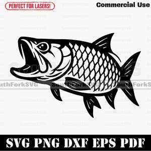Tarpon Fishing svg png eps pdf | Saltwater Game Fish Fishing Design Vector Dye Sub Print Instant Download Commercial Use
