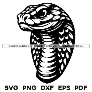Cobra-slangenkopontwerp 1 | svg png dxf eps pdf | vectorafbeelding snijbestand laserclipart | direct digitaal downloaden voor commercieel gebruik