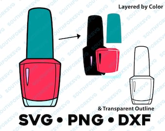 Nail Polish Makeup SVG PNG DXF Layered by Color Cut File Clip Art Vector Graphic cute Icon purse brush makeup perfume lipstick clothing
