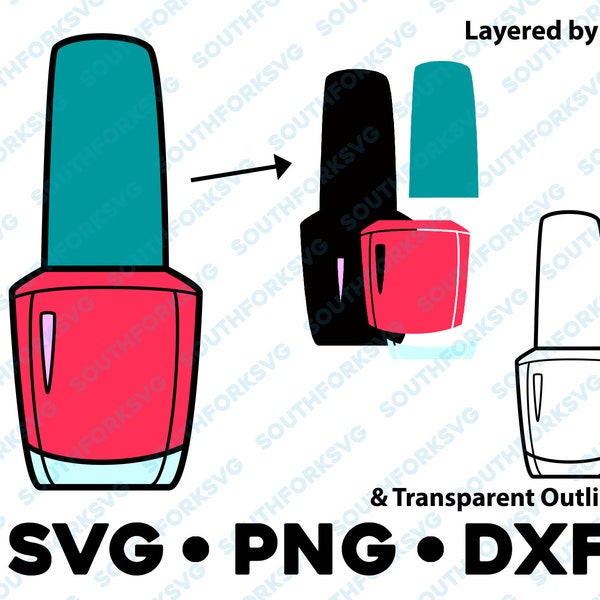 Nail Polish Makeup SVG PNG DXF Layered by Color Cut File Clip Art Vector Graphic cute Icon purse brush makeup perfume lipstick clothing