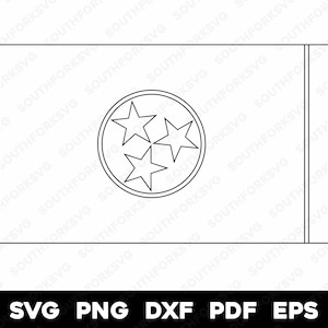 Vlag van Tennessee TN transparante omtrek | svg png dxf eps pdf | vector grafisch ontwerp gesneden print dye sub laser cnc graveren digitale bestanden