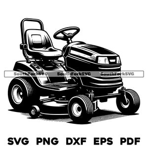 Riding Lawn Mower 1 / svg png dxf eps pdf / diseño gráfico vectorial transparente corte impresión tinte sub láser grabar archivos uso comercial
