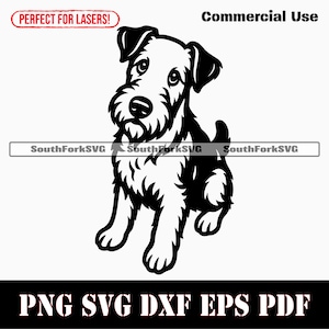 Airedale Terrier Begging svg png dxf eps pdf | vector graphic stencil cut file laser clip art design instant digital download commercial use