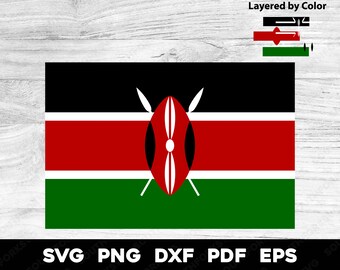 Kenya Kenyan National Country Flag | svg png dxf eps pdf | Layered by color vector graphic design cut print dye sub laser digital files