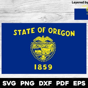 Oregon State Flag | svg png dxf eps pdf | Layered by Color vector graphic design cut print dye sub laser engrave digital files OR