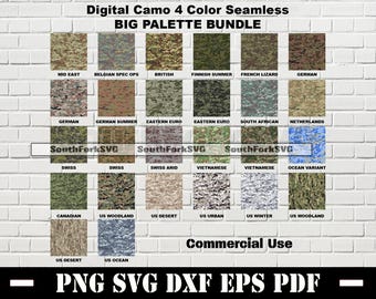 Digital Camo Big Bundle (26) Seamless Patterns | svg png dxf eps pdf | vector graphic dye sub instant download commercial use