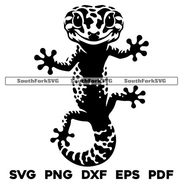 Leopard Gecko | svg png dxf eps pdf | vector graphic cut file laser clip art | instant digital download commercial use