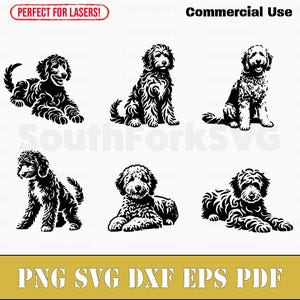 Goldendoodle Digital Bundle svg png dxf eps pdf | graphique vectoriel découpé fichier laser clip art | Téléchargement numérique instantané, utilisation commerciale