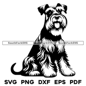 Dwergschnauzer hondenoppasontwerp | Svg png dxf eps pdf vectorafbeelding gesneden bestand laser clip art instant digitale download commercieel gebruik