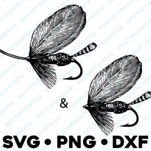 Fly Fishing Dry Fly SVG PNG DXF Pheasant Tail Pattern Lure Nymph Streamer Midge Trout Salmon Bass vector transparent  cameo silhouette