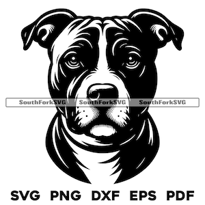 Design för pitbullhundhuvud | svg png dxf eps pdf | vektorgrafik, skärfil, laser clipart | omedelbar digital nedladdning för kommersiellt bruk