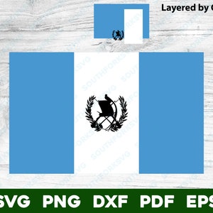 Guatemala National Flag Layered by Color svg png dxf eps pdf vector graphic design digital file Central America country patriot world travel