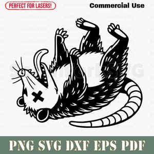 Possum Playing Dead svg png dxf eps pdf | Conception graphique vectorielle, impression découpée, impression, sublimation, gravure laser, fichiers numériques, utilisation commerciale