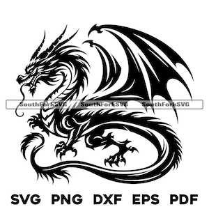 Chinese Dragon | svg png dxf eps pdf | vector graphic cut file laser clip art | instant digital download commercial use