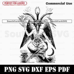 Baphomet Devil Satan Goat svg png dxf eps pdf | vector grafisch ontwerp gesneden print dye sub laser graveren digitale bestanden commercieel gebruik