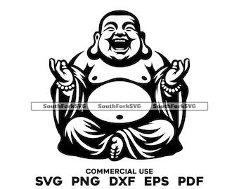 幸せに笑う仏陀 svg png dxf eps pdf | ベクターグラフィックカット