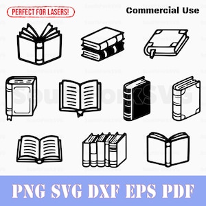 Einfache Bücher Bundle svg png dxf eps pdf | kommerzielle Nutzung