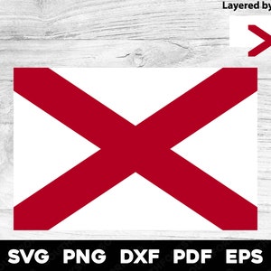 Drapeau de l'État de l'Alabama | svg png dxf eps pdf | Conception graphique vectorielle en couches superposées