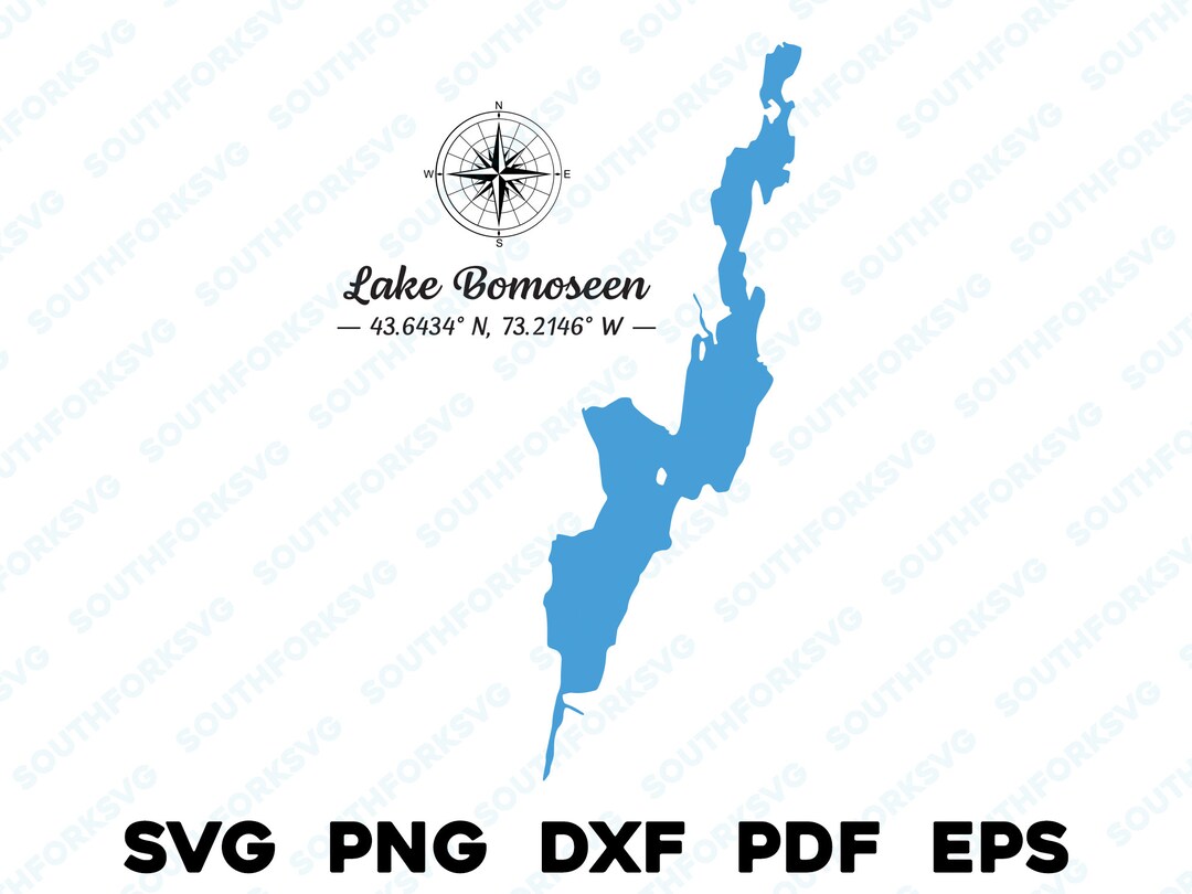Lake Bomoseen Vermont Map Shape Silhouette Svg Png Dxf Pdf Eps Vector