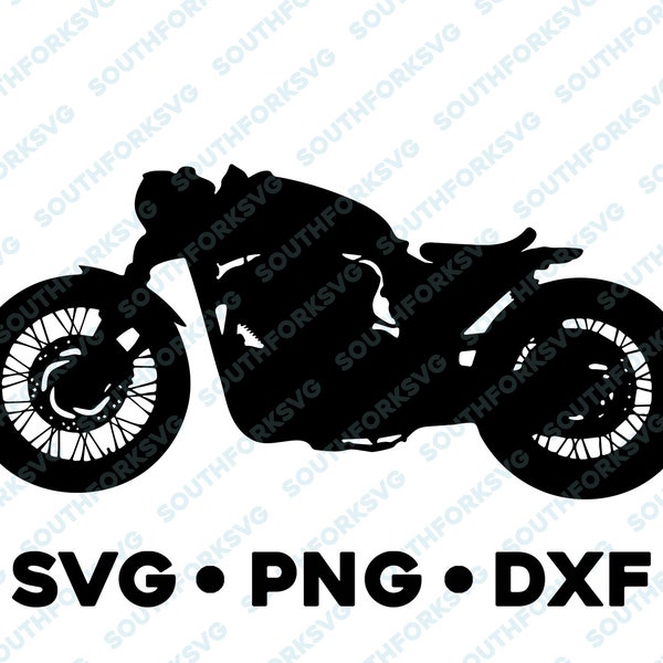 Bobber Motorcycle Silhouette SVG PNG DXF Cut File Design Vector Motorbike Biker Street King Touring Dual Sport Racer Chopper commercial use