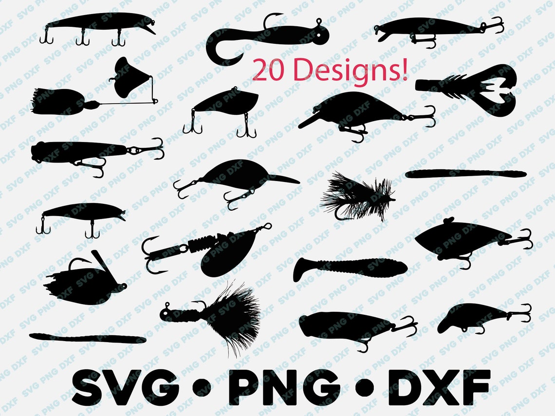 Fishing Lure complete bundle SVG PNG DXF vector transparent Etsy