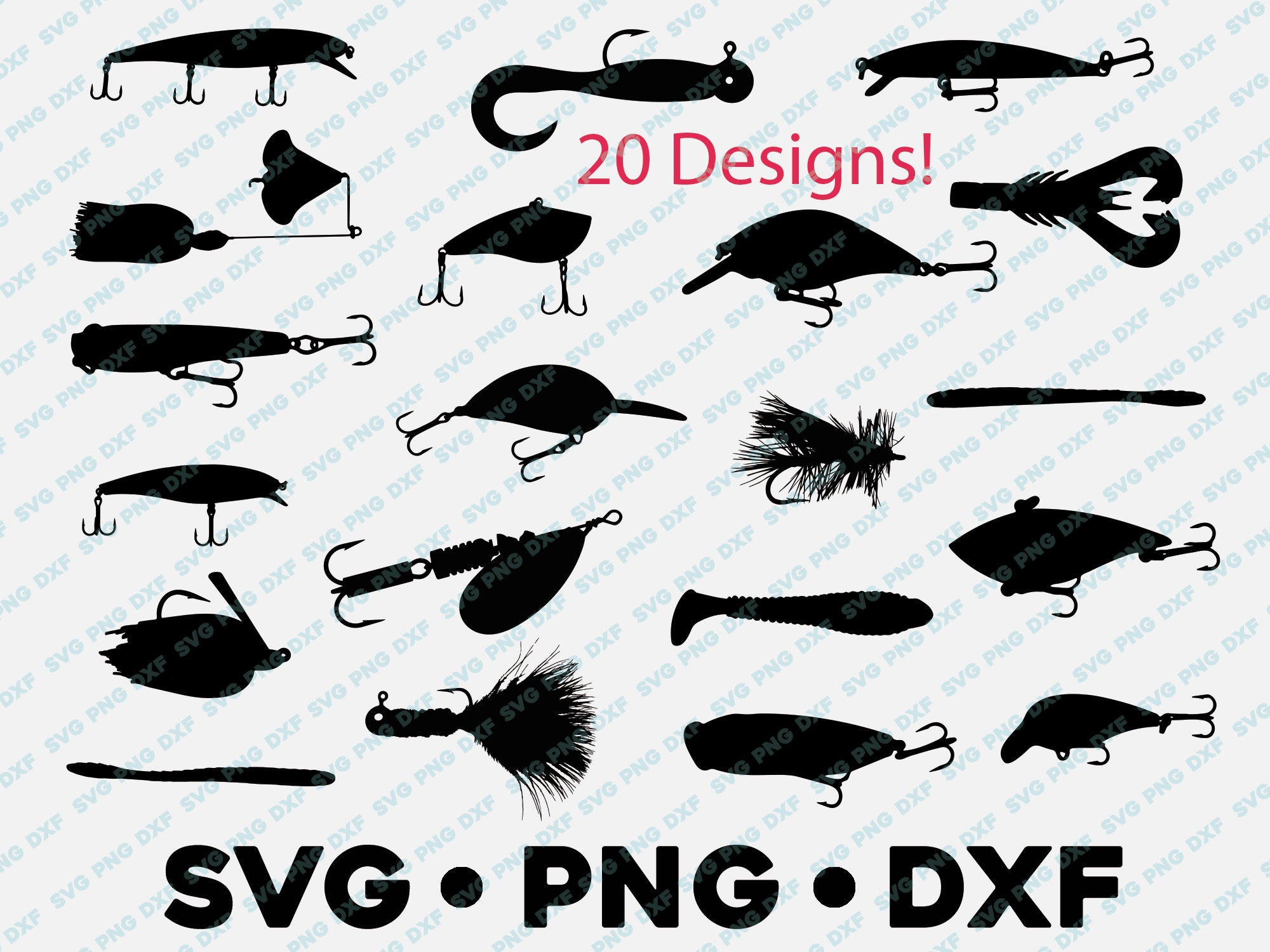 Fishing Lure complete bundle SVG PNG DXF vector transparent | Etsy