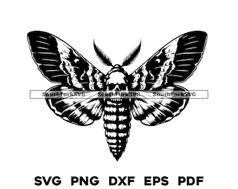 Death's Head Skull Hawk Moth svg png dxf eps pdf | vector graphics design cut print dye sub laser engrave digital files commercial use
