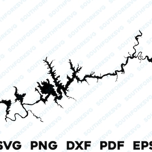 Lago Powell Arizona Mapa Forma Silueta svg png dxf pdf eps vector diseño gráfico corte grabado archivo láser imagen barco lago casa
