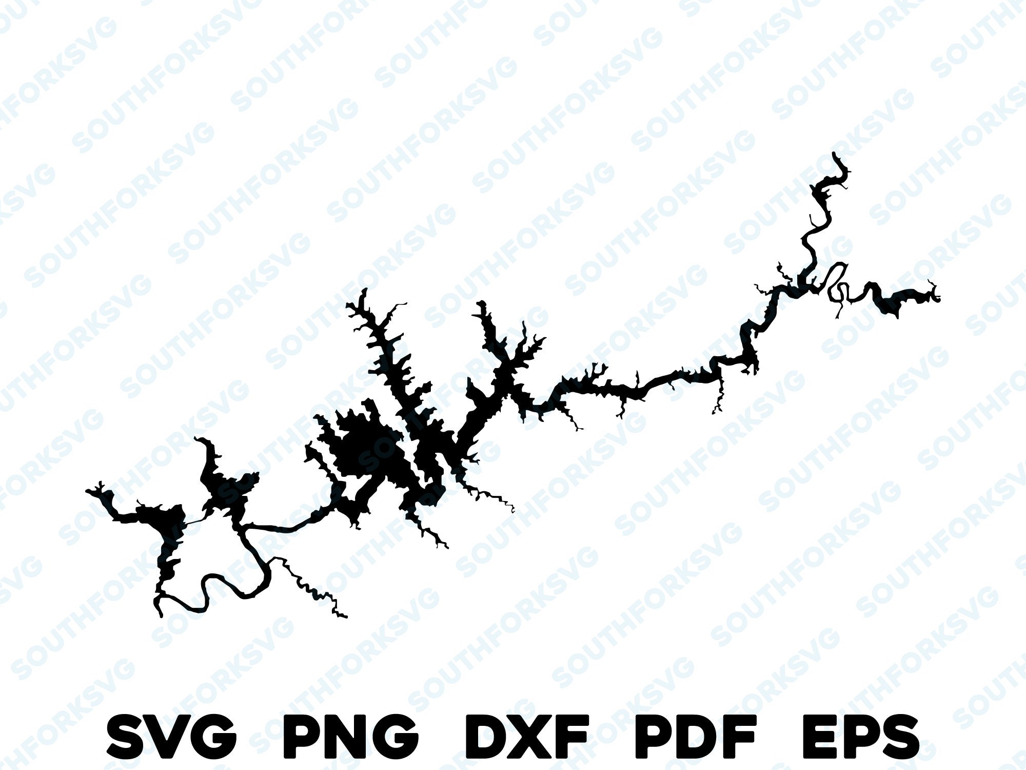 Lake Powell Map Pdf Lake Powell Arizona Map Shape Silhouette Svg Png Dxf Pdf Eps - Etsy