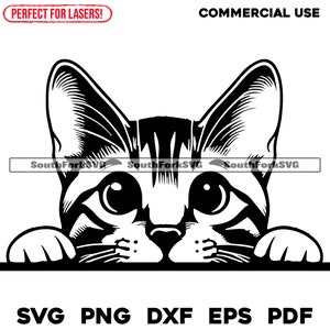 Gato de Bengala Espreitando Design svg png dxf eps pdf | gráfico de vetor cortado arquivo clip art a laser | download digital instantâneo para uso comercial